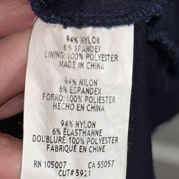 MARINA Dress Blue Sequin Lace V Neck Short Sleeve Bodycon Stretch Size 2 - Picture 7 of 12